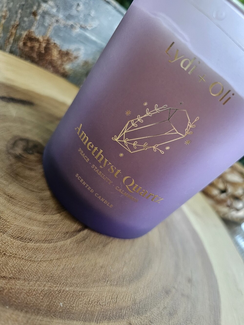 NEW RARE Lydi + Oli (16oz) Amethyst Quartz Candle for Peace Stability Calmness